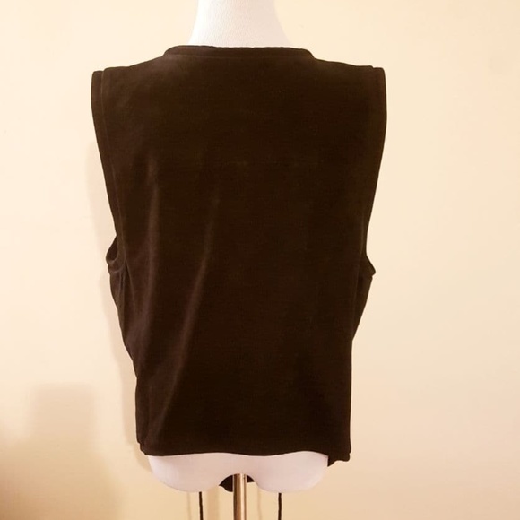 NWT Suit Black Medium Suede Vest - Picture 5 of 6
